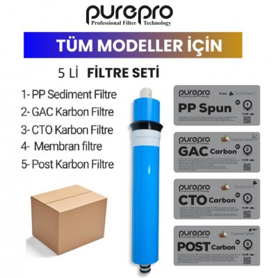  "LG PUREPRO" Su arıtma Filtresi 5 li set komple bakım…